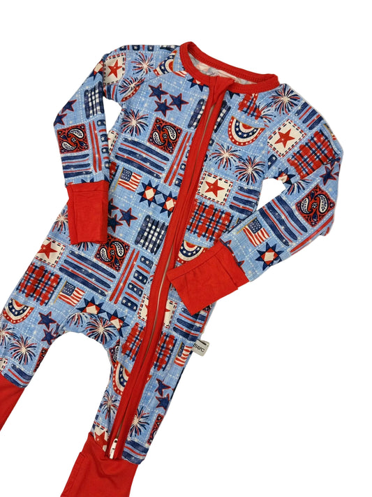 Vintage Americana Convertible Unisex Bamboo Zip Pajamas