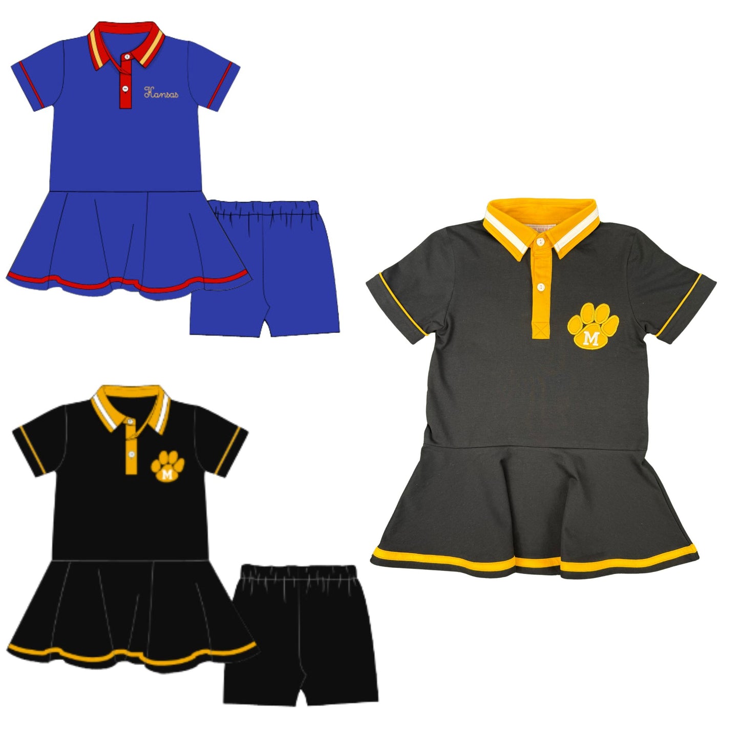 Mizzou Black & Gold Dress Set