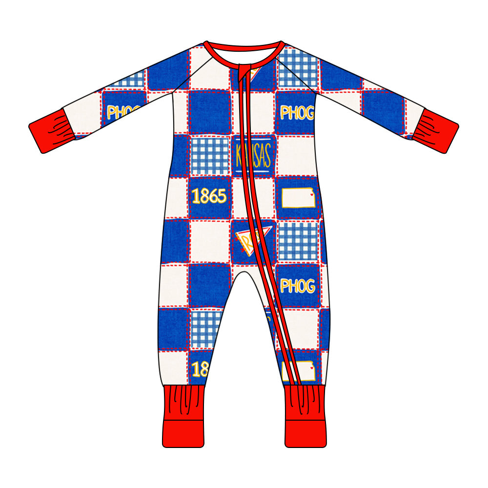 Kansas Quilted College Zip-Up Bamboo Pajama