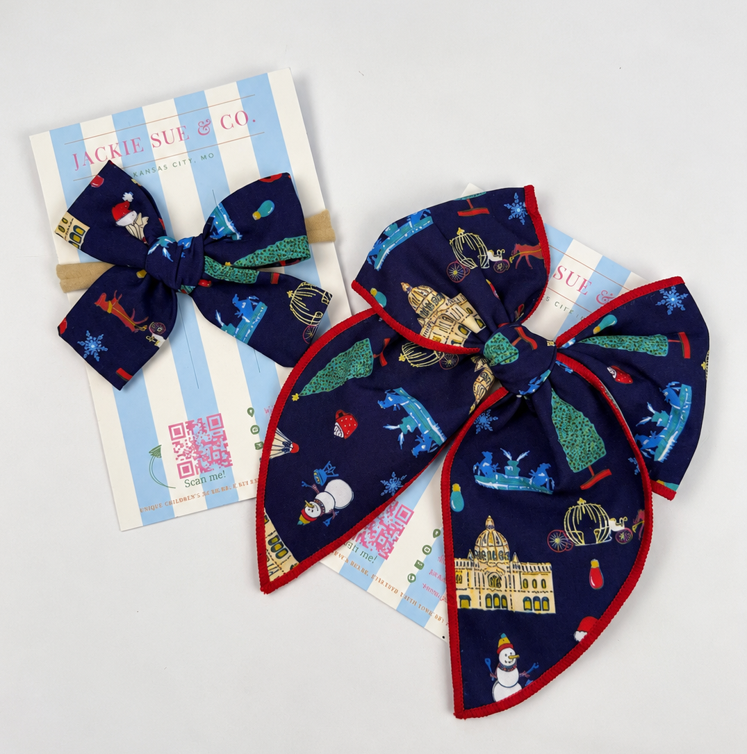 Christmas in Kansas City Baby Nylon Headband Bow