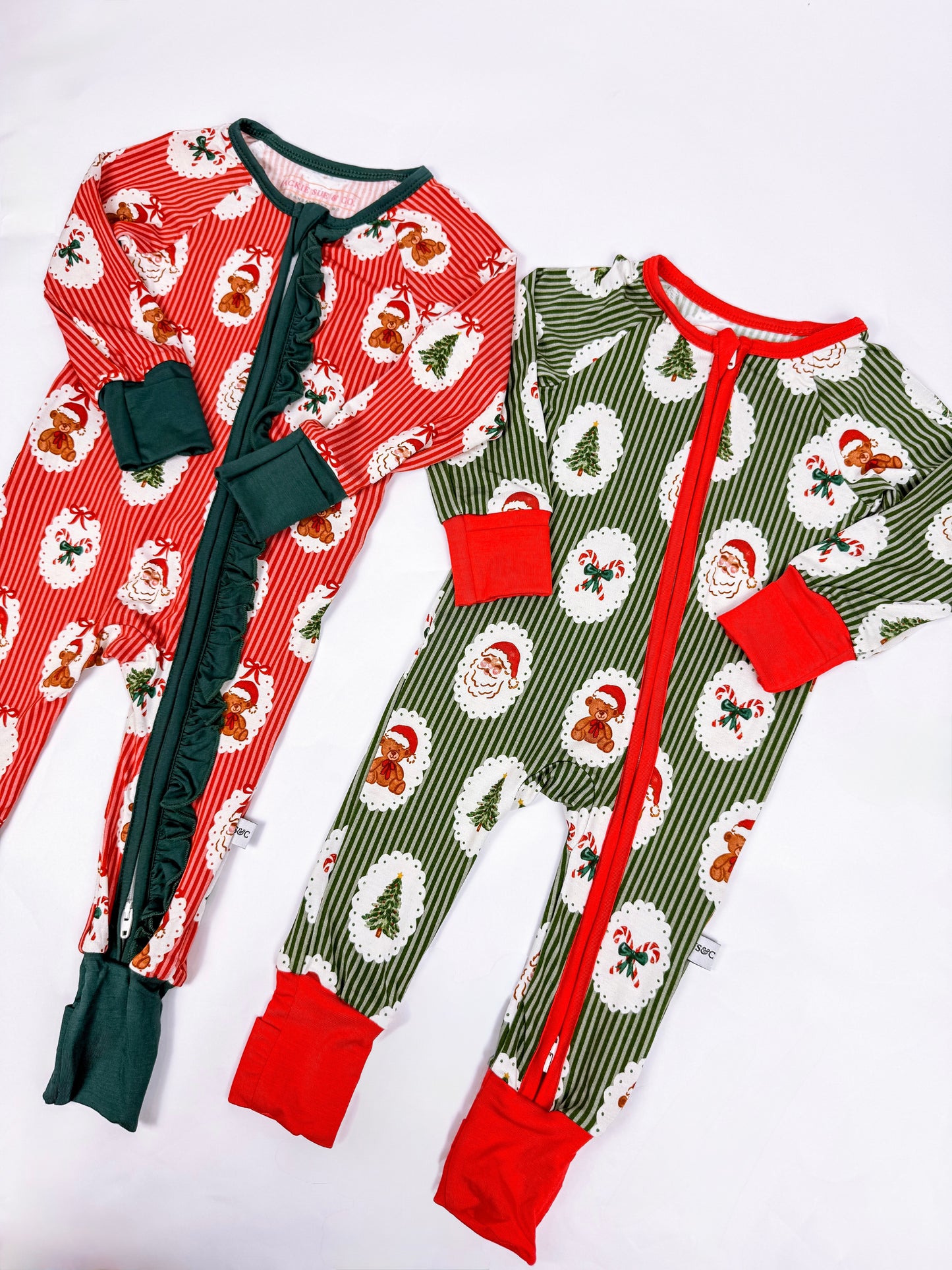 Green Vintage Christmas Convertible Pajamas