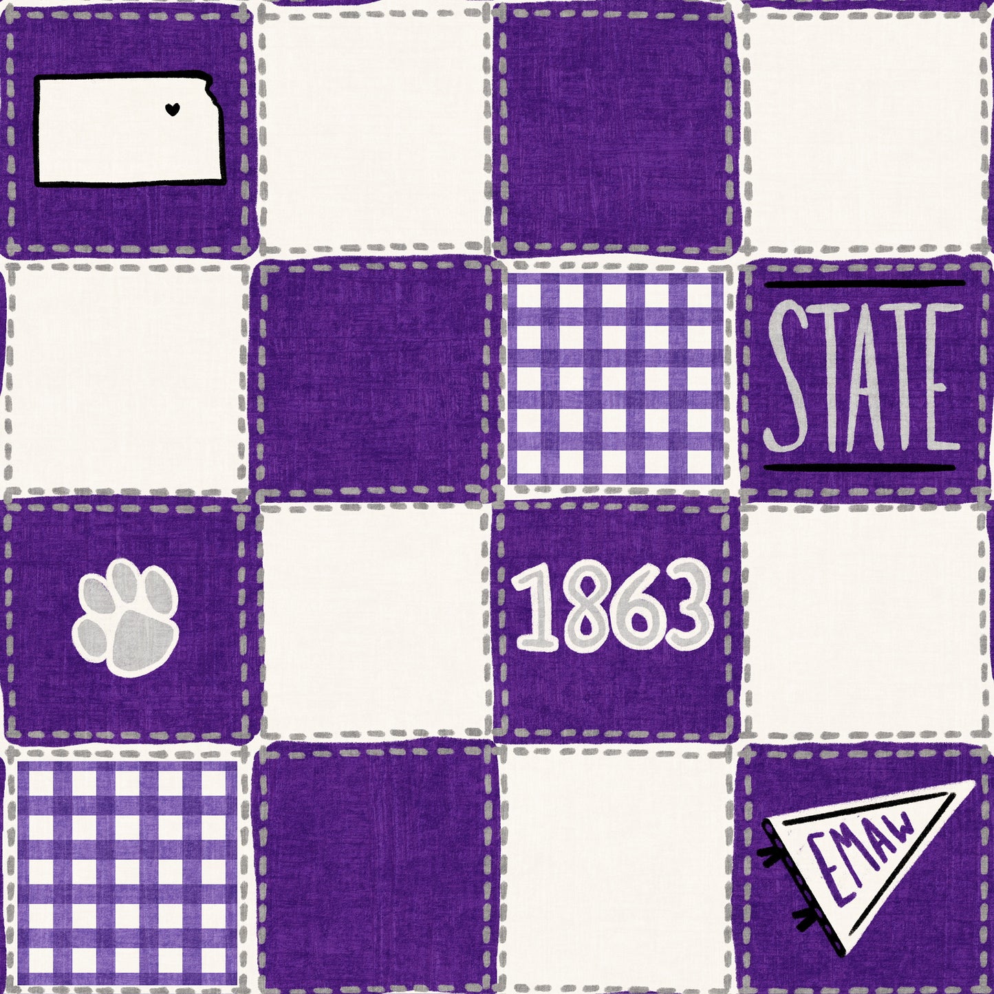 K-State Quilted College Zip-Up Bamboo Pajama