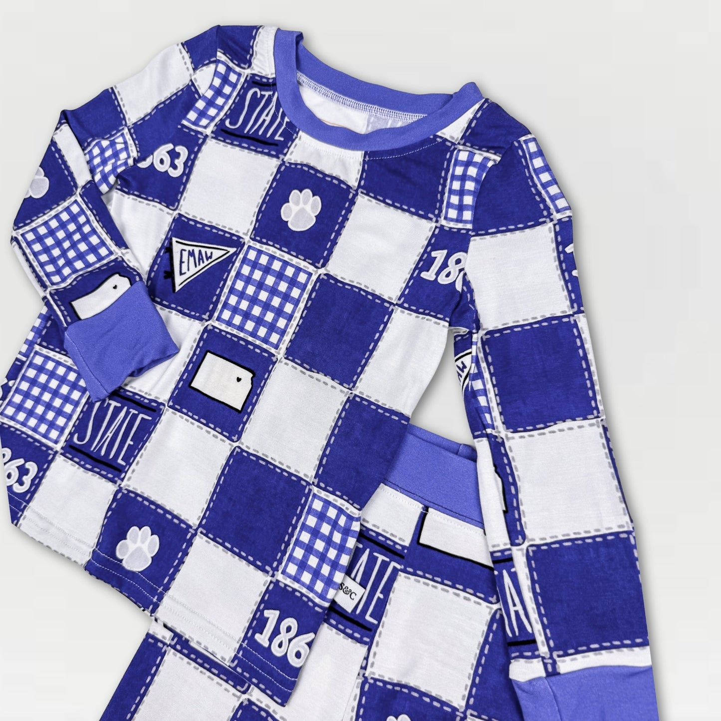 K-State Quilted College 2-Piece Bamboo Pajama