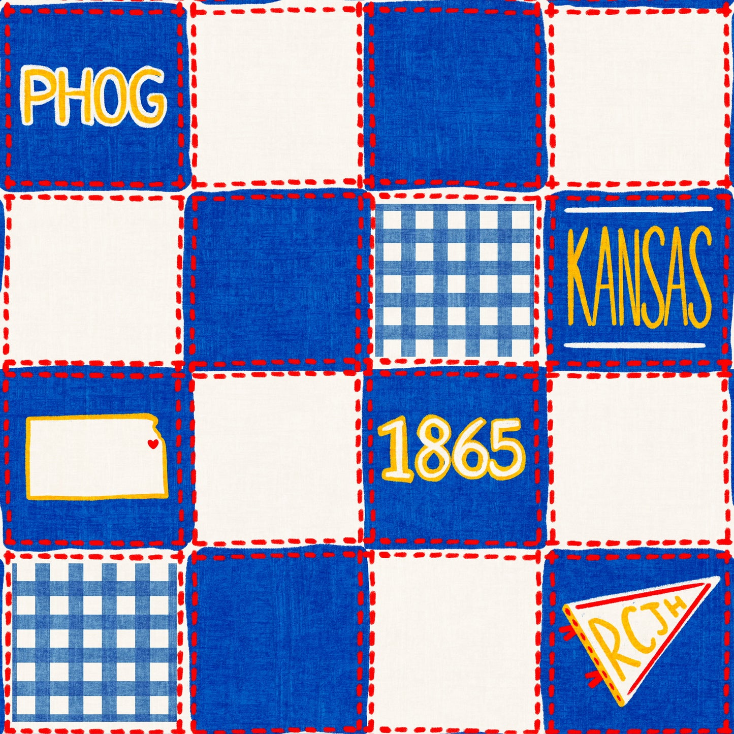 Kansas Quilted College Zip-Up Bamboo Pajama