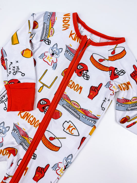 Kingdom Print Zip-Up Bamboo Pajama