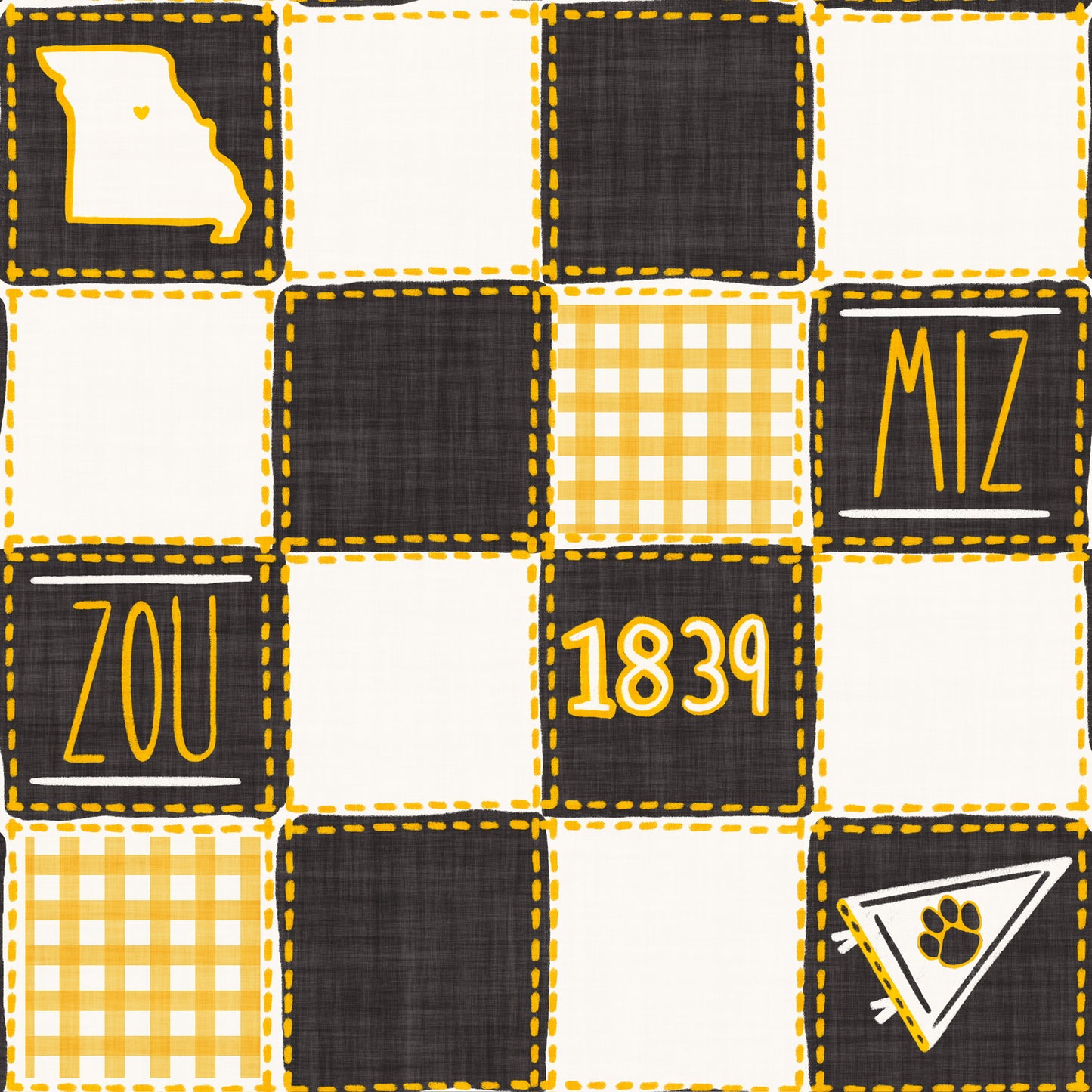 Missouri Quilted College Zip-Up Bamboo Pajama