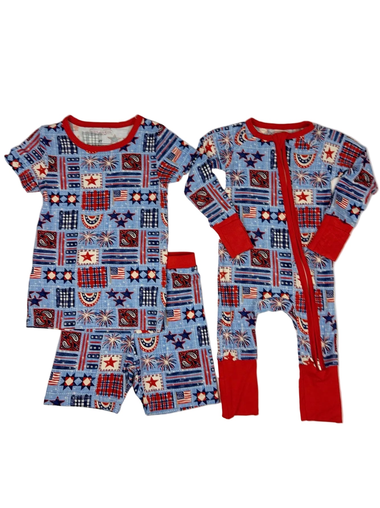 Vintage Americana Convertible Unisex Bamboo Zip Pajamas