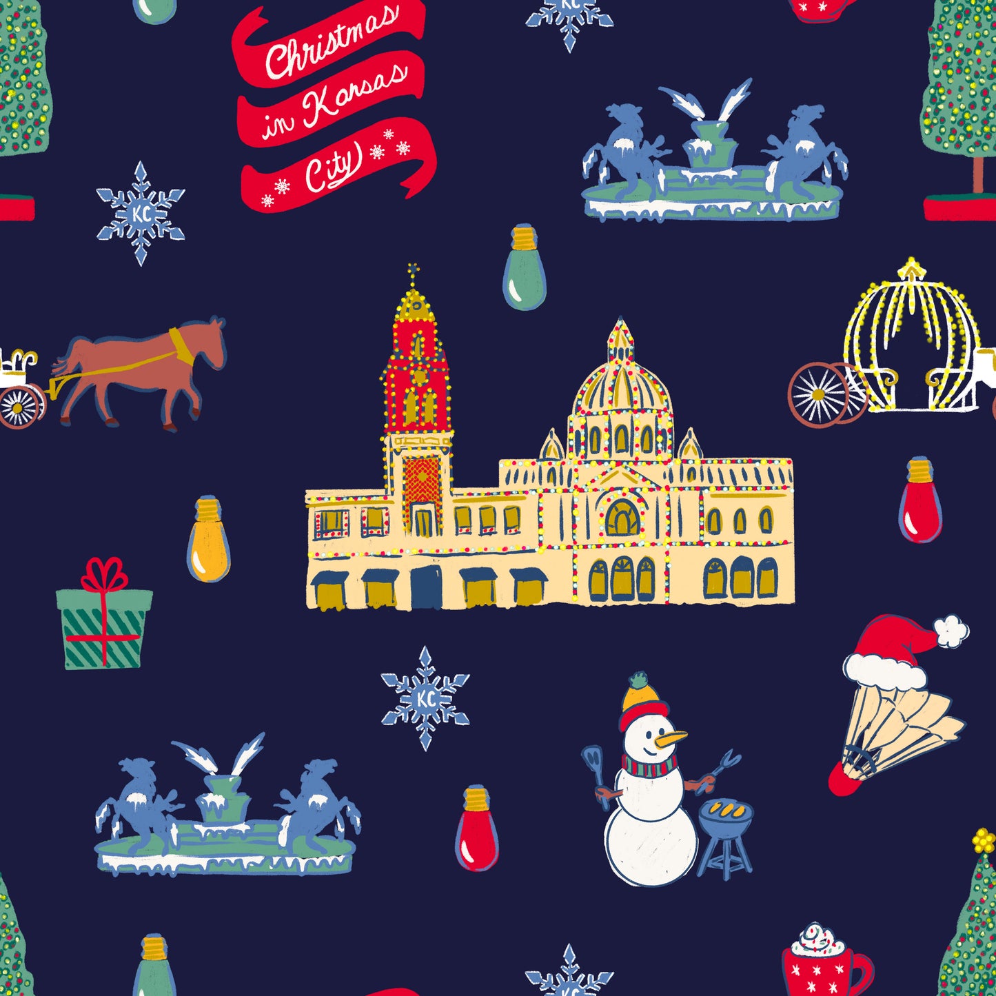 (Pre-Order) Christmas in Kansas City Ruffle Zip Convertible Pajamas