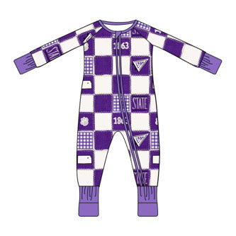 K-State Quilted College Zip-Up Bamboo Pajama