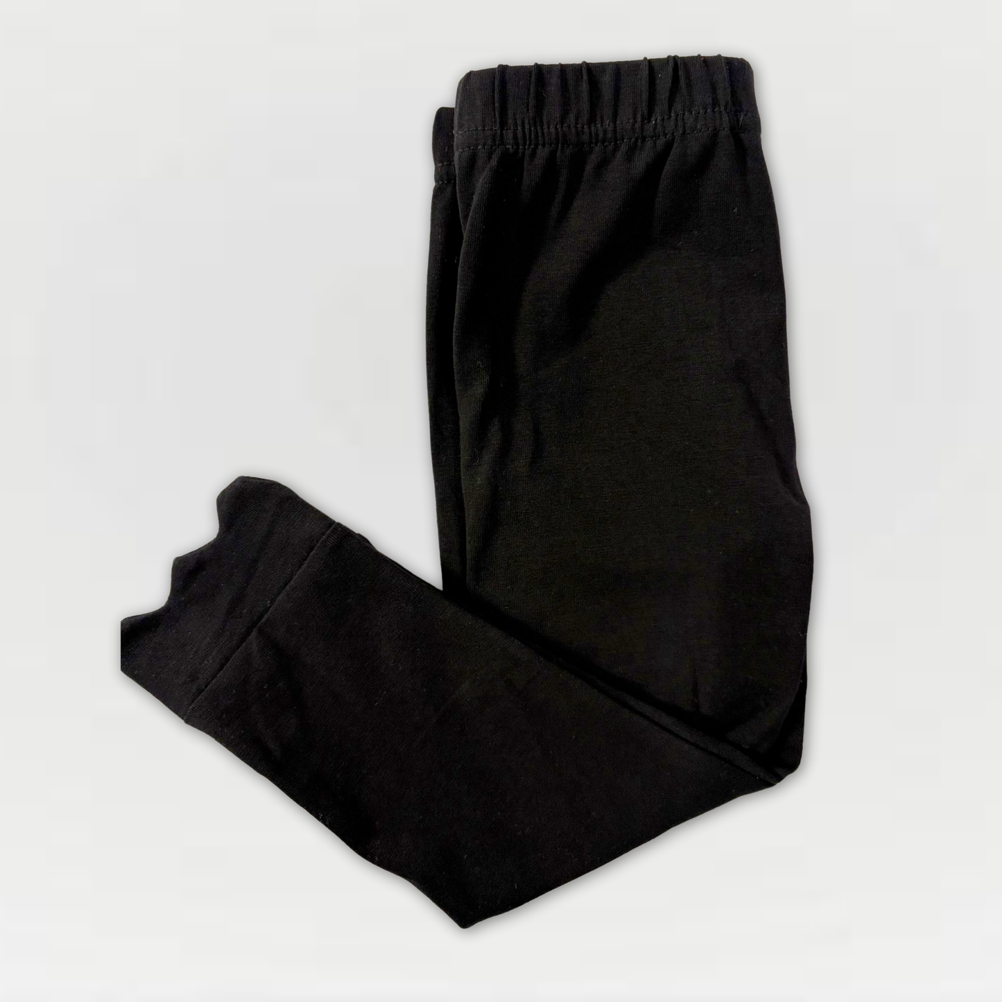Girls' Scalloped Hem Leggings – Classic Black