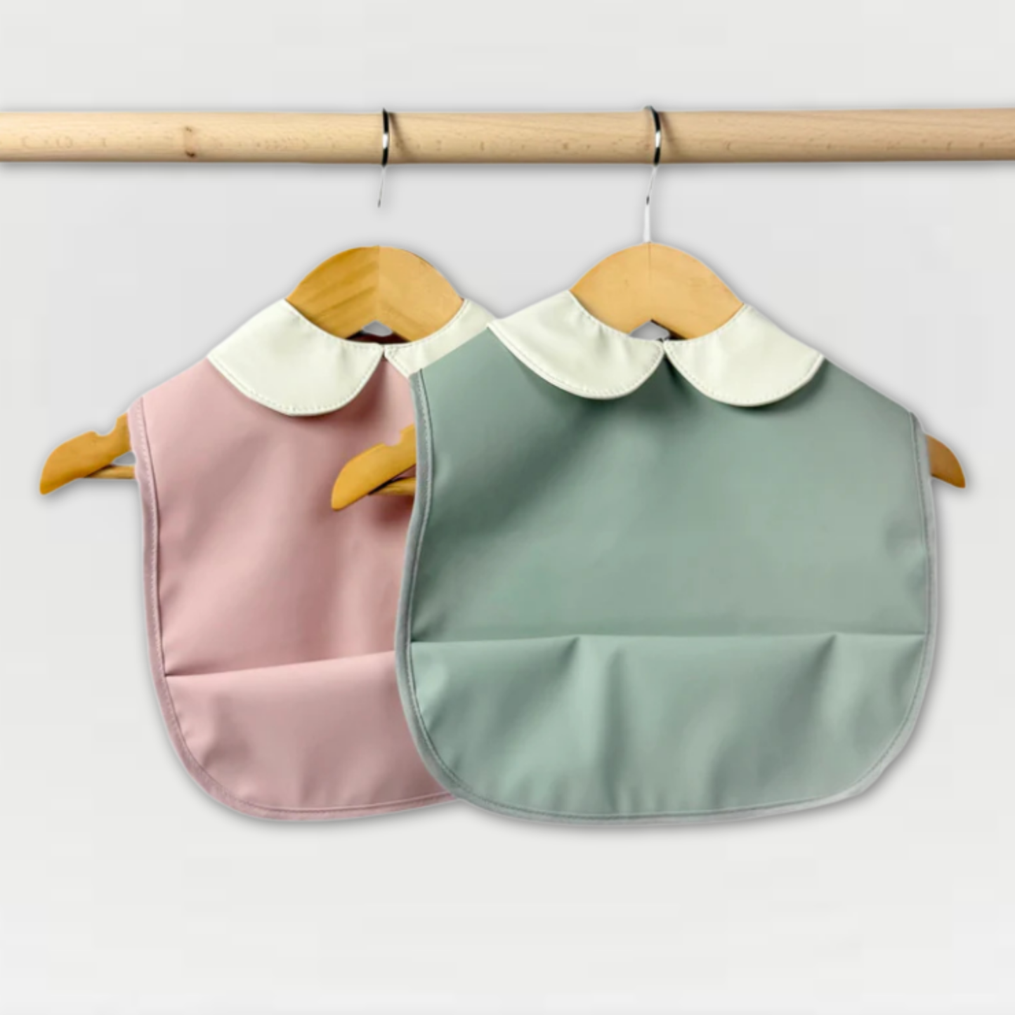 Peter Pan Collar Bib – Available in Pink and Pale Sage