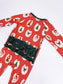Red Vintage Christmas Ruffle Convertible Pajamas