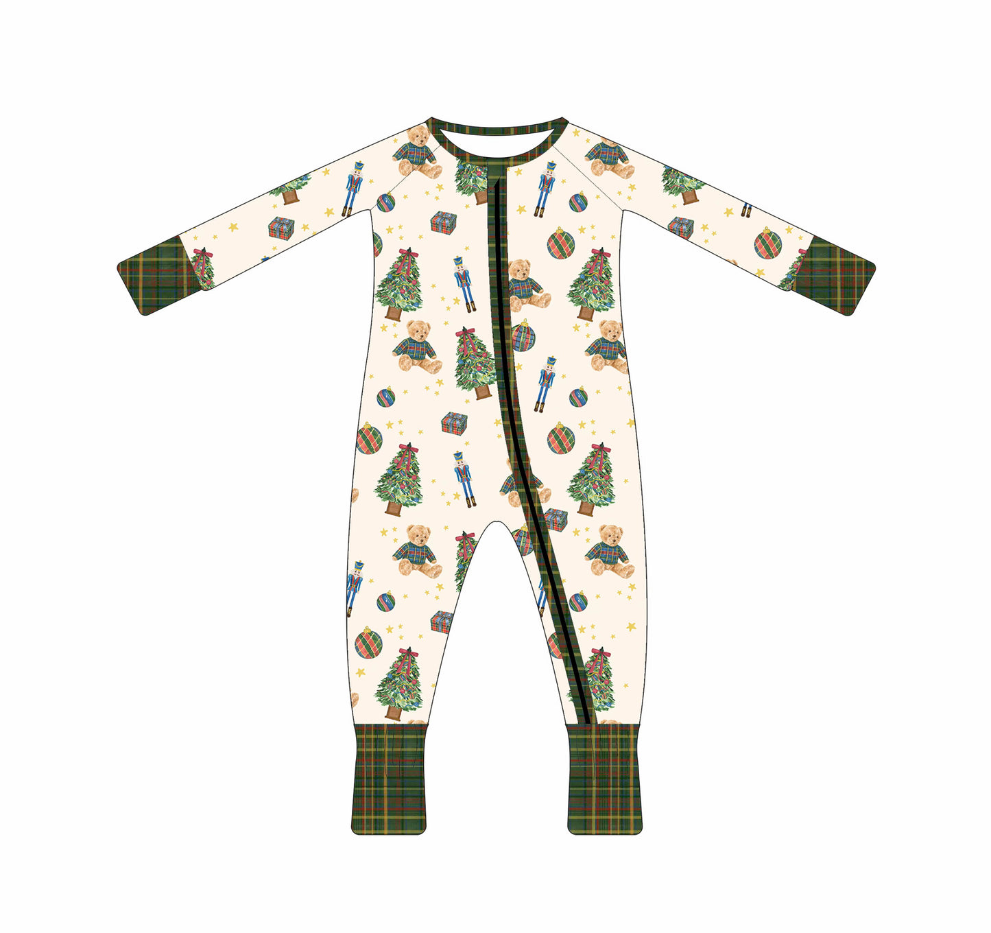 (Pre-Order) Christmas Traditions Unisex Zip Convertible Bamboo Pajamas
