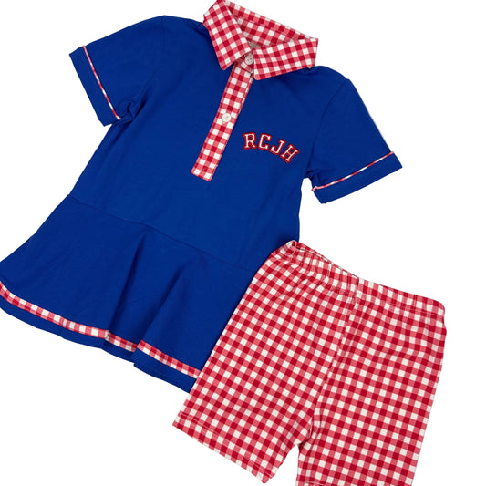 Kansas Crimson & Blue Dress Set