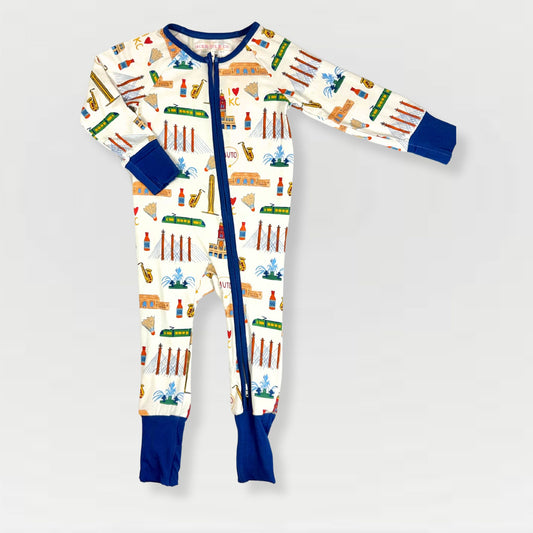 I Love KC Zip-Up Bamboo Pajamas
