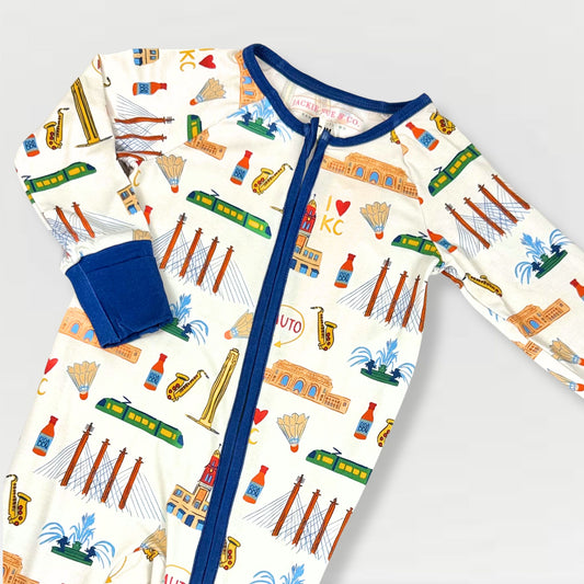 I Love KC Zip-Up Bamboo Pajamas