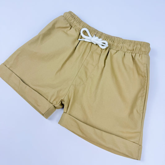 Boys Khaki Cotton Drawstring Shorts – Everyday Essential