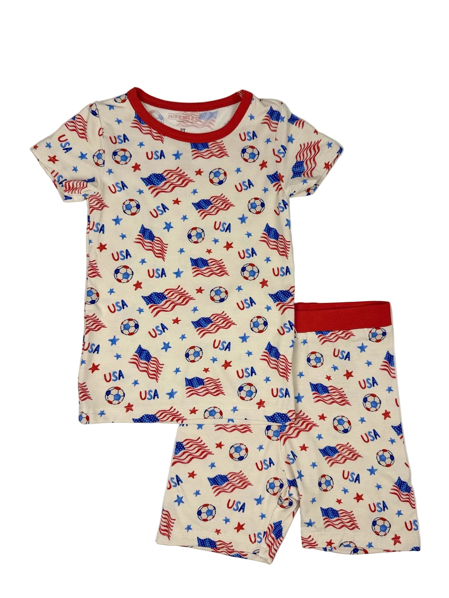 Stars, Stripes & Soccer Unisex Bamboo Pajama Set