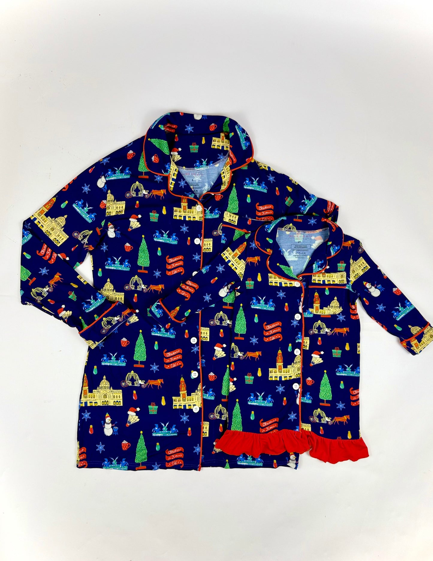 Christmas in Kansas City Girls Ruffle Nightgown