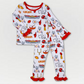 Kingdom Print 2-Piece Ruffled Bamboo Pajama