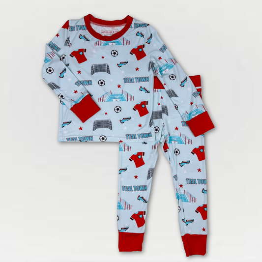 Teal Town 2-Piece Bamboo Pajama