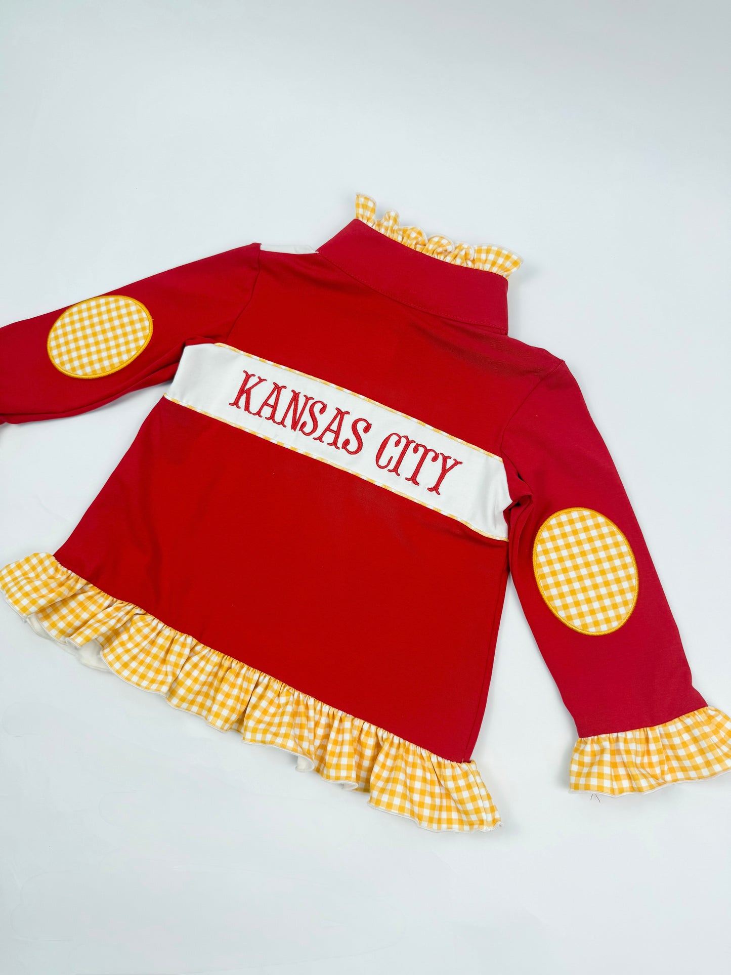 Embroidered Kansas City Ruffle Pullover