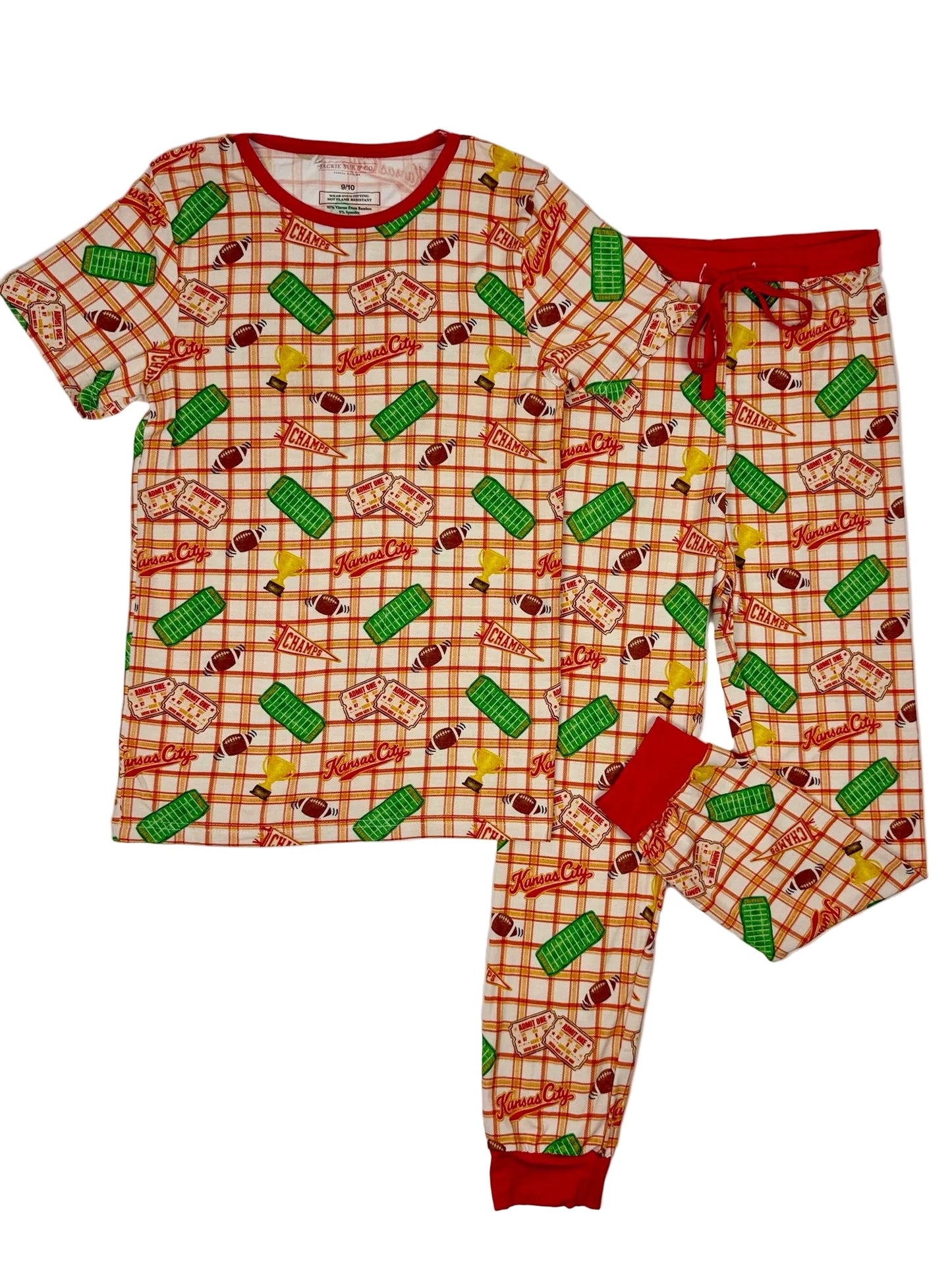 Youth Heritage Plaid Bamboo Jogger Set | Kansas City Football Inspired