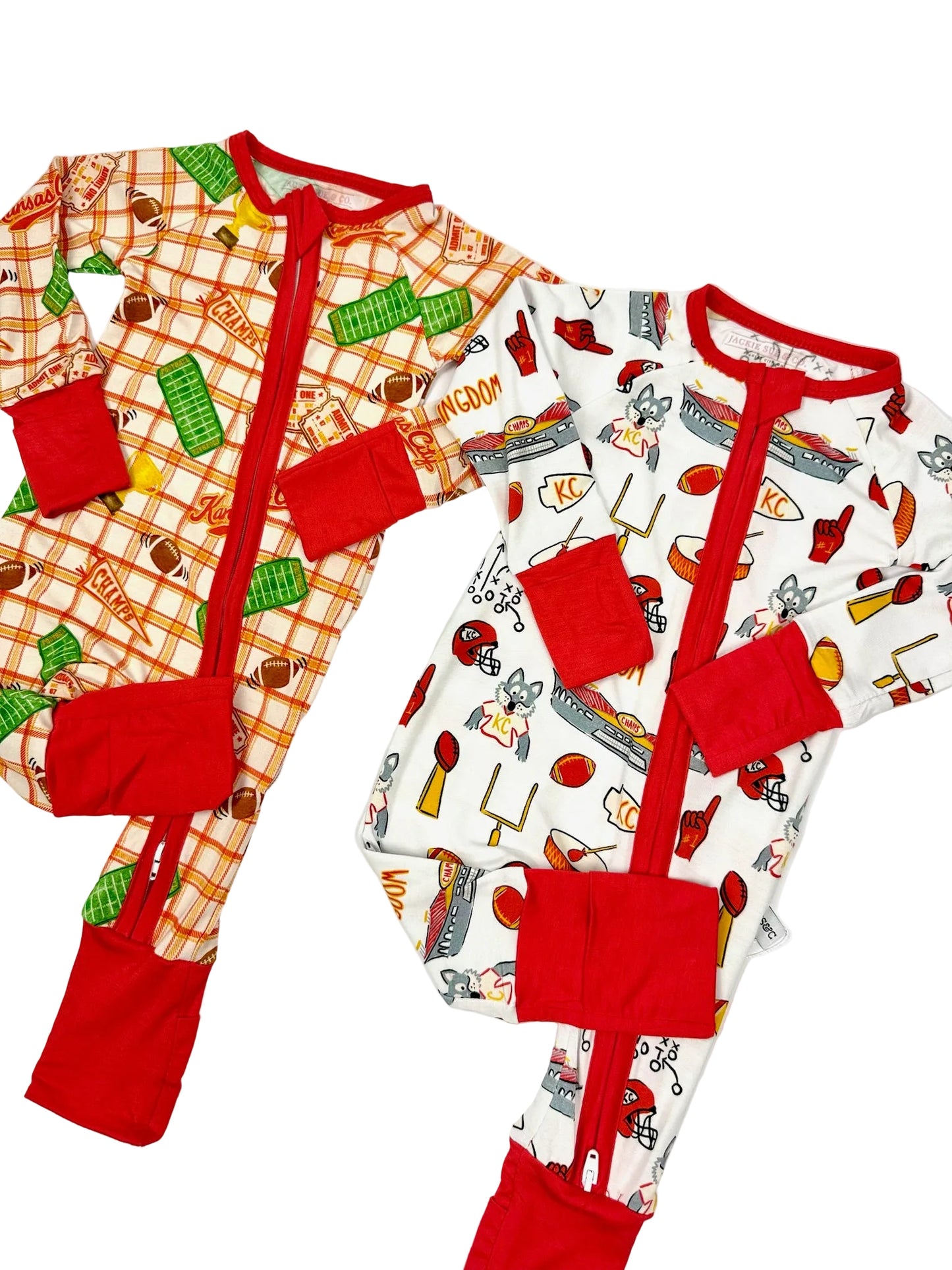 Unisex Heritage Plaid Bamboo Zip | Kansas City Football Inspired Kids Pajamas