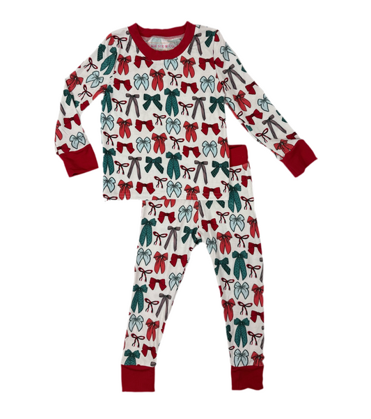 Girls Bamboo Pajama Set - Bows