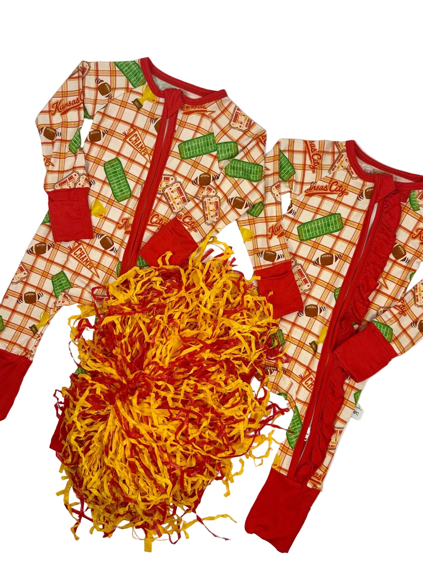 Unisex Heritage Plaid Bamboo Zip | Kansas City Football Inspired Kids Pajamas