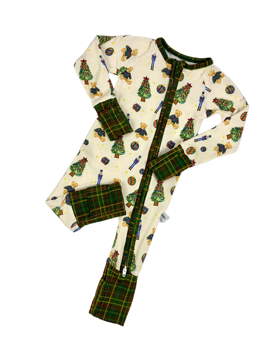 Christmas Traditions Unisex Zip Convertible Bamboo Pajamas