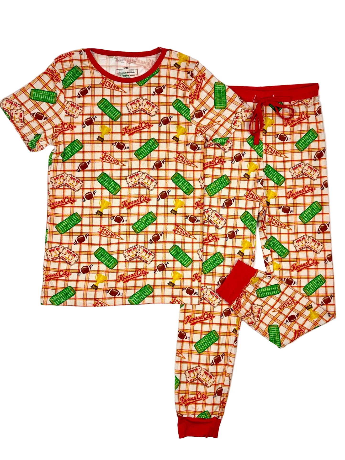 Youth Heritage Plaid Bamboo Jogger Set | Kansas City Football Inspired