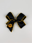 Embroidered Paw Print Black & Gold Grosgrain Spirit Bow - MU Inspired