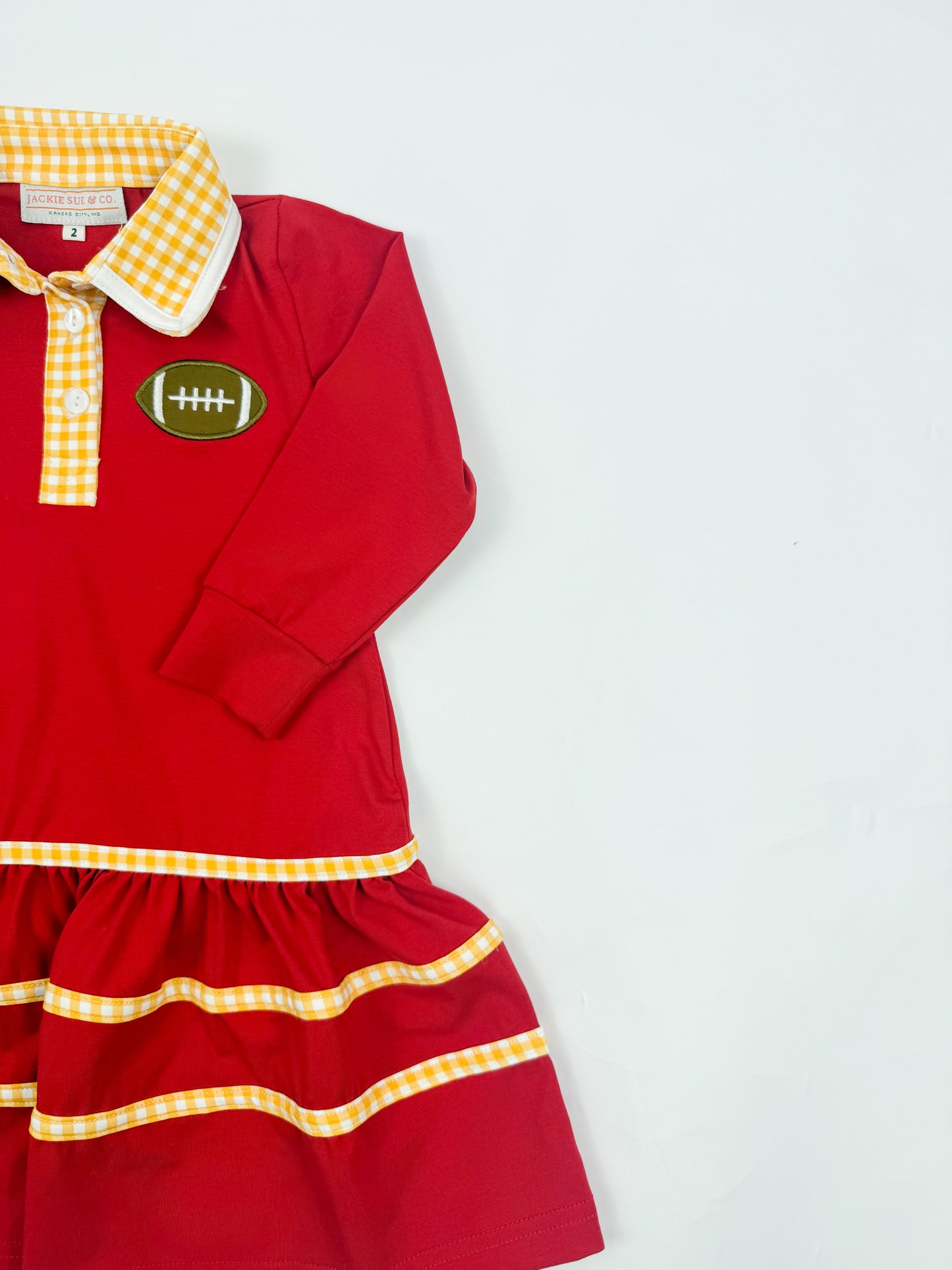 Appliqué Football Long Sleeve Dress