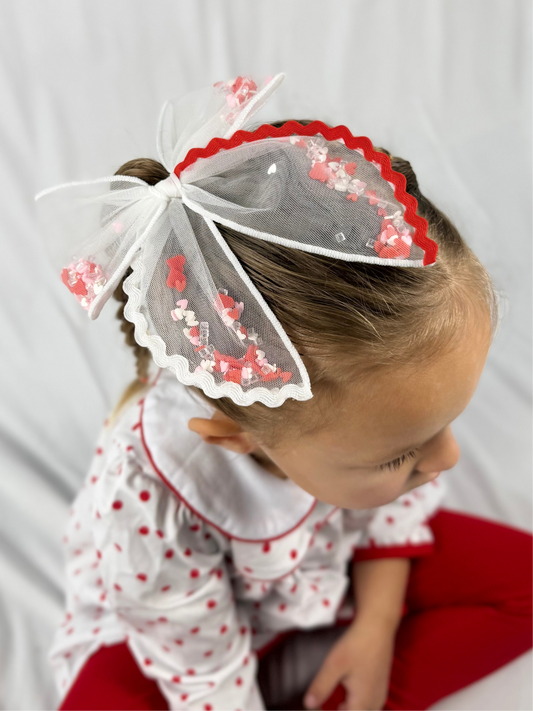 Valentine Shaker Bow Hair Clip