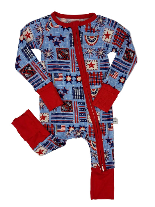 Vintage Americana Convertible Unisex Bamboo Zip Pajamas