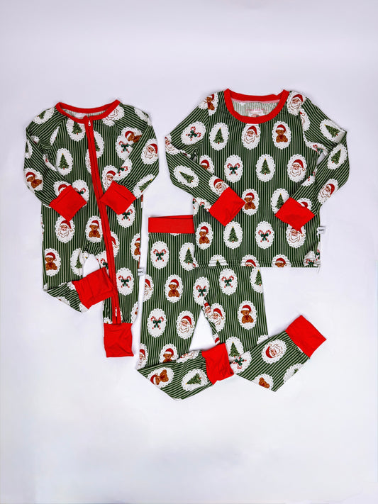 Green Vintage Christmas Pajama Set