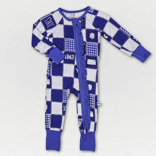 K-State Quilted College Ruffled Zip-Up Bamboo Pajama