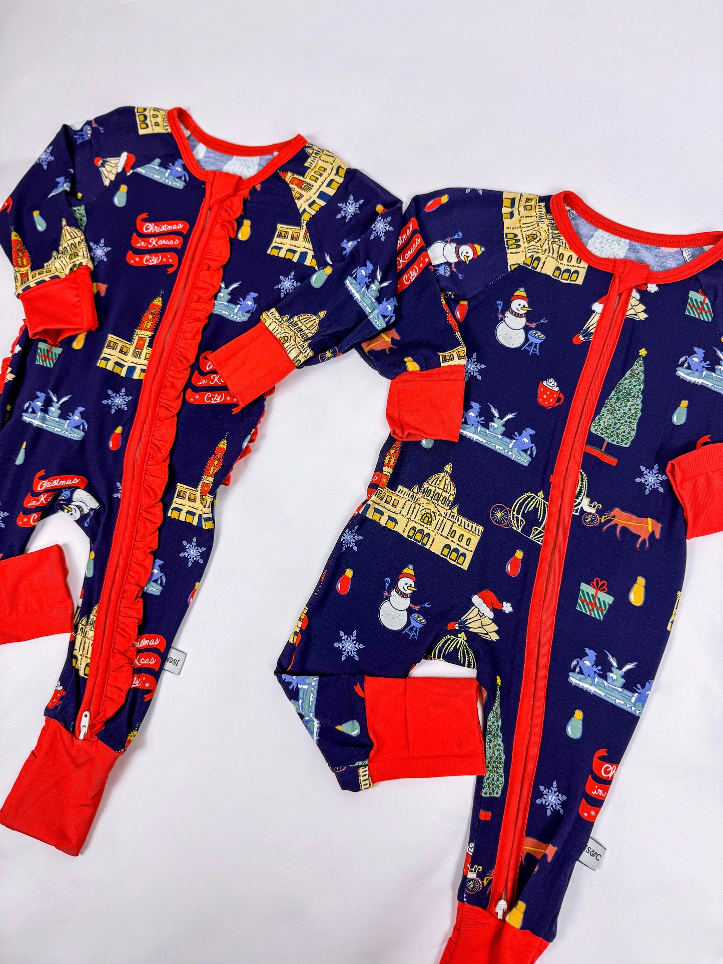 Christmas in Kansas City Unisex Zip Convertible Bamboo Pajamas