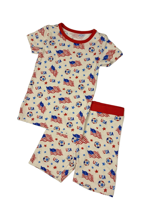 Stars, Stripes & Soccer Unisex Bamboo Pajama Set