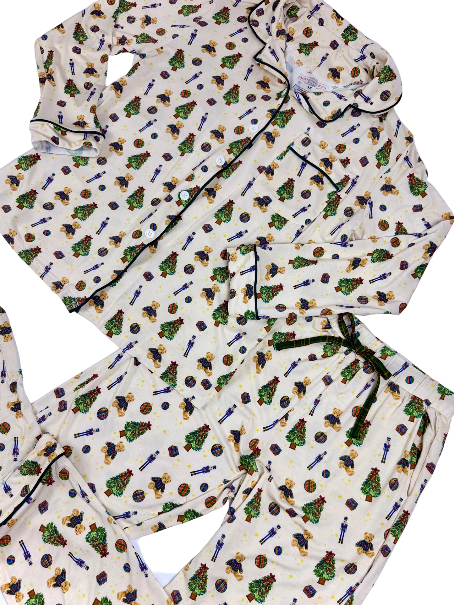 Christmas Traditions Unisex Adult Bamboo Pajama Set