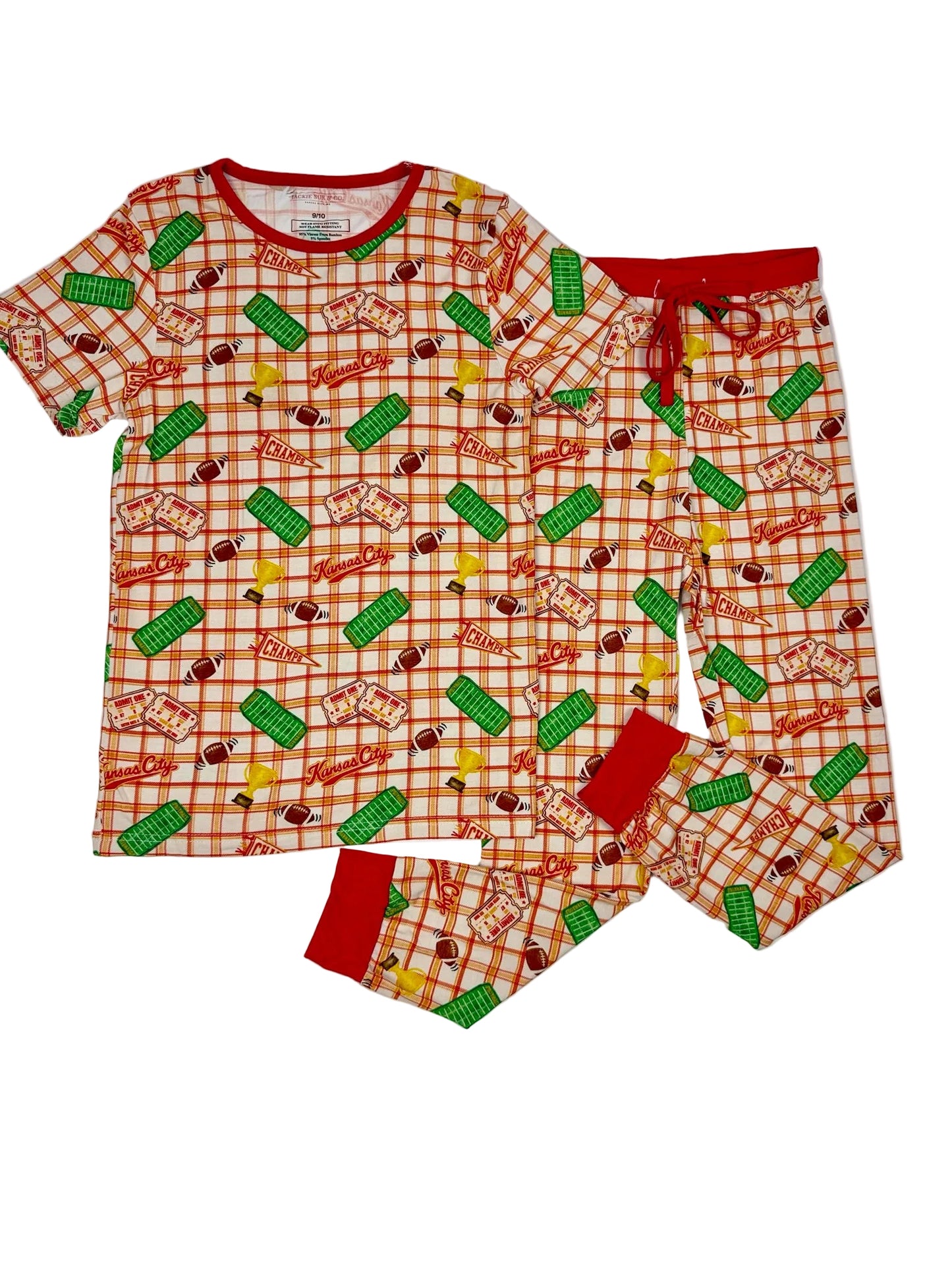 Youth Heritage Plaid Bamboo Jogger Set | Kansas City Football Inspired