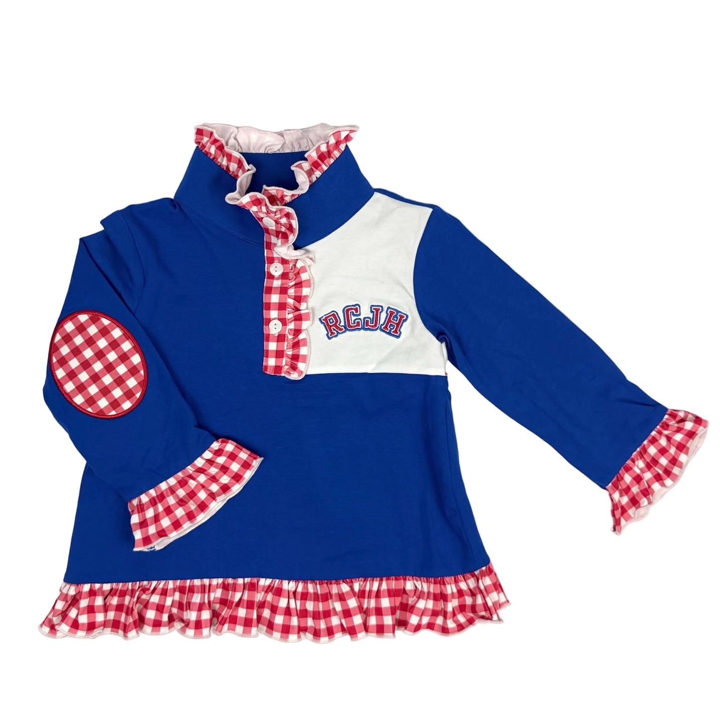 Embroidered Kansas Ruffle Pullover | KU Inspired