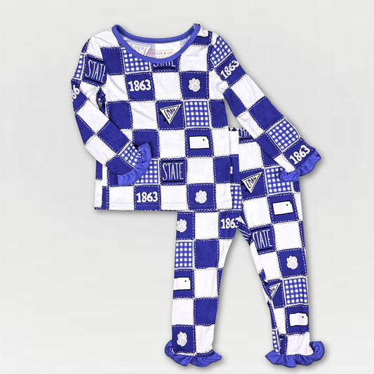 K-State Quilted College 2-Piece Ruffled Bamboo Pajama