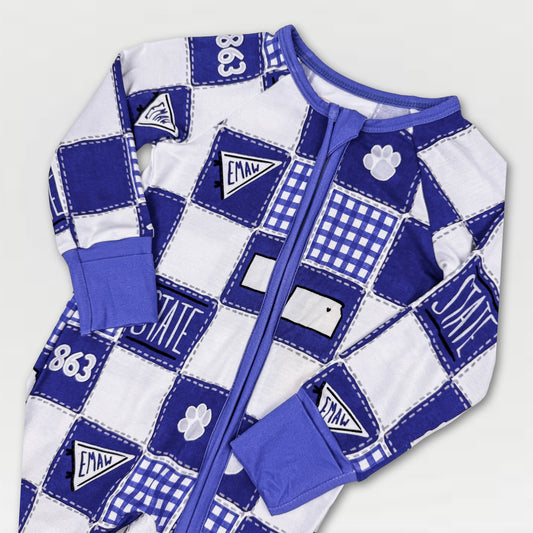 K-State Quilted College Zip-Up Bamboo Pajama