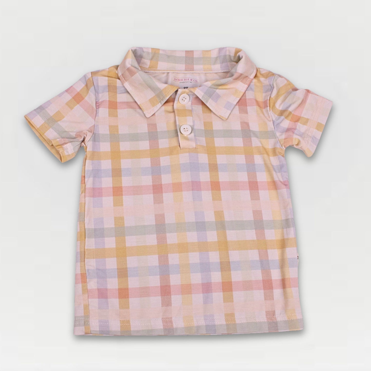 Farmstead Gingham Collection - Boys Bamboo Polo