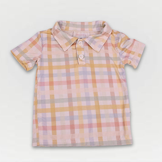 Farmstead Gingham Collection - Boys Bamboo Polo