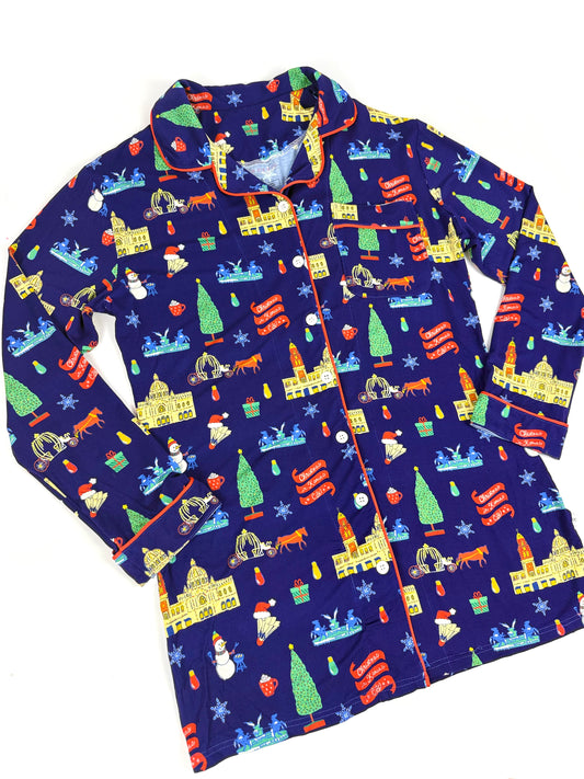 Christmas in Kansas City Adult Bamboo Nightgown