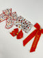 Embroidered Kingdom Red & Gold Long Tail Bow - Chiefs Inspired