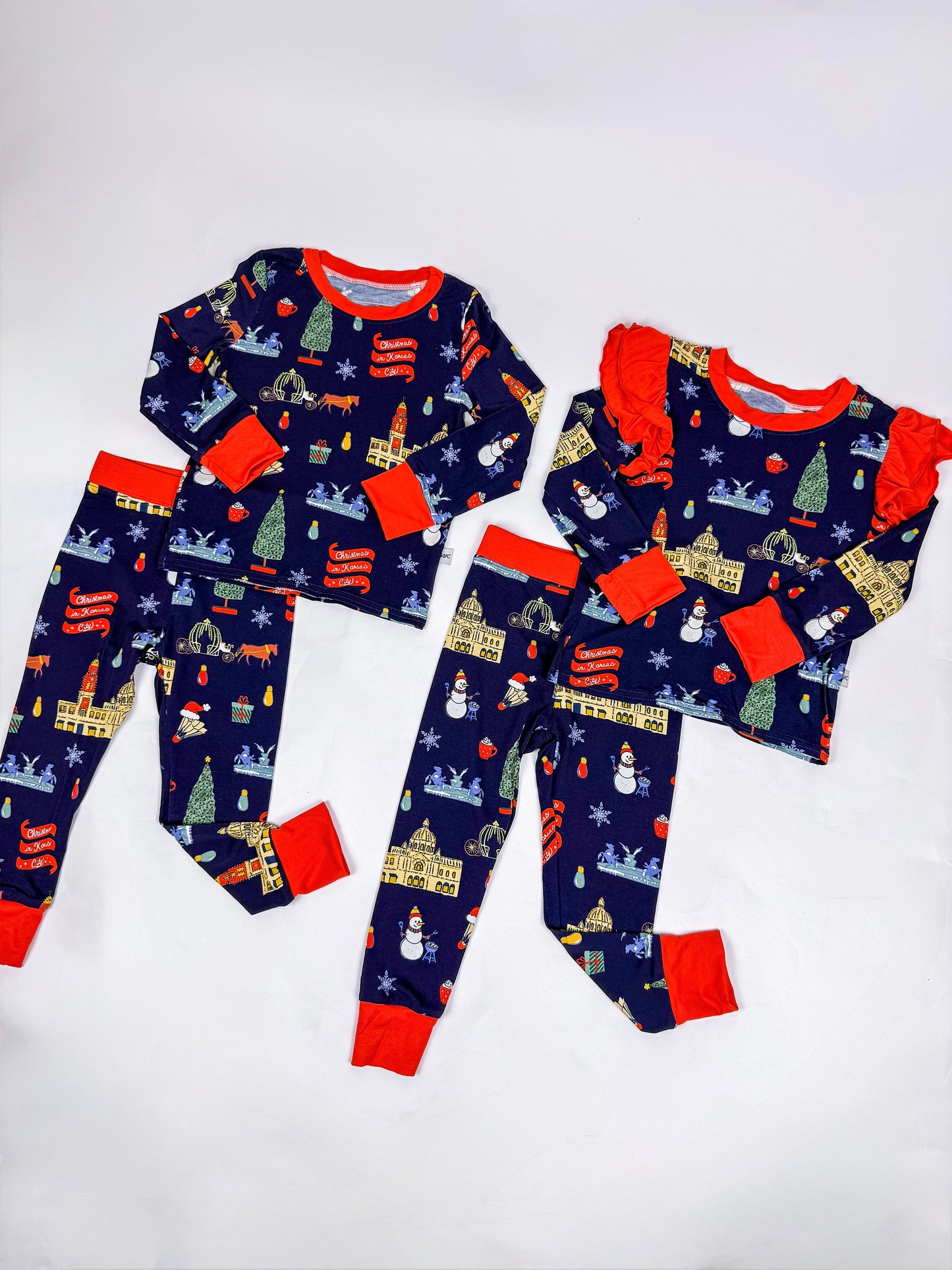 Christmas in Kansas City Unisex 2 Piece Bamboo Pajama Set